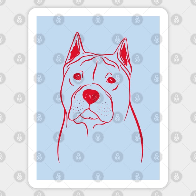 American Staffordshire Terrier (Blue and Red) Sticker by illucalliart